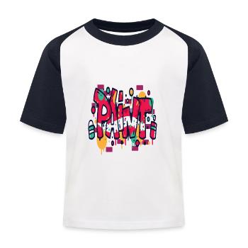 Graffiti Paint - Kinder Baseball T-Shirt - Weiß/Navy - Vorne