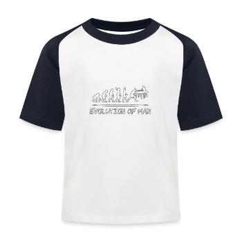 Evolution of Man table tennis - Kids' Baseball T-Shirt - white/navy - Front