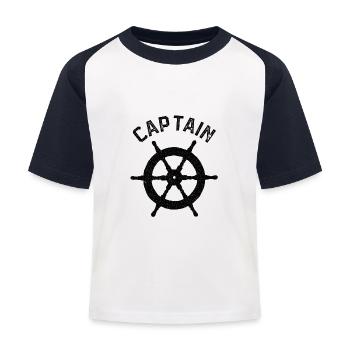 Captain Captain Skipper Sailing Boat Ship Gift - Kids' Baseball T-Shirt - white/navy - Front