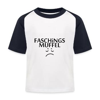 Faschings Muffel Fasching Geschenk - Kinder Baseball T-Shirt - Weiß/Navy - Vorne