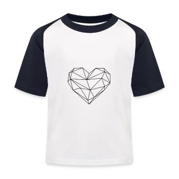 Schwarzes Herz - Kinder Baseball T-Shirt - Weiß/Navy - Vorne