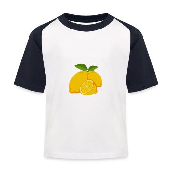 lemon - Kids' Baseball T-Shirt - white/navy - Front