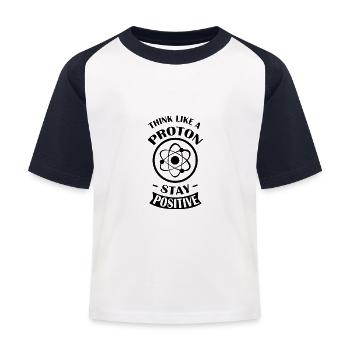 Atome de proton positif - T-shirt baseball Enfant - blanc/marine - Devant