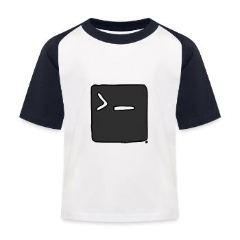 Command Prompt Terminal Computer CMD - Kids' Baseball T-Shirt - white/navy - Front