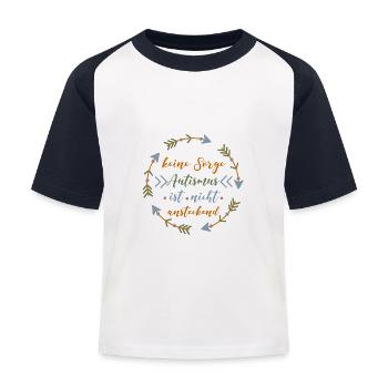 Autismus - Kinder Baseball T-Shirt - Weiß/Navy - Vorne