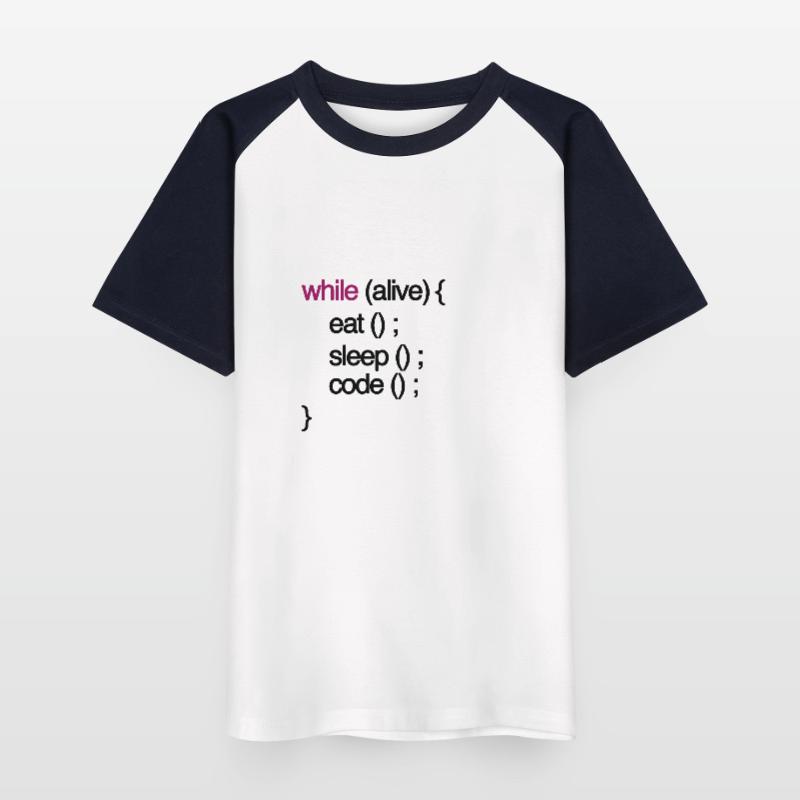 while alive code Computer scientist programming coding Kids' Baseball T-Shirt