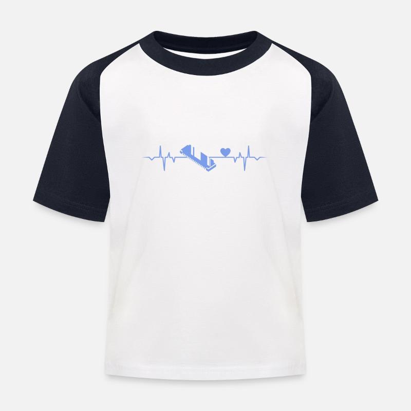 Harmonica Heartbeat - Kinder Baseball T-Shirt - Weiß/Navy