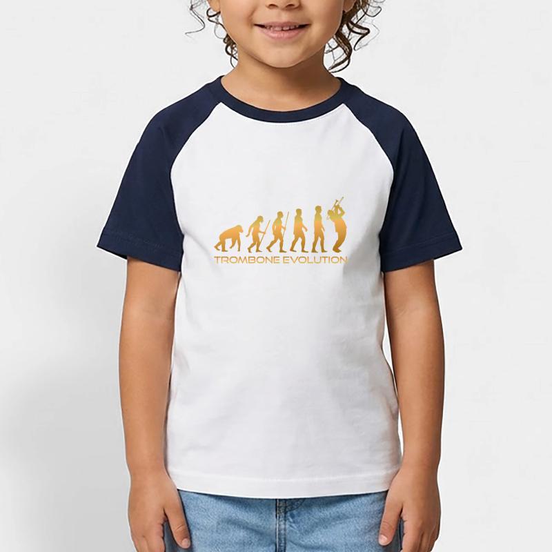 Trombone Evolution Kinder Baseball T-Shirt