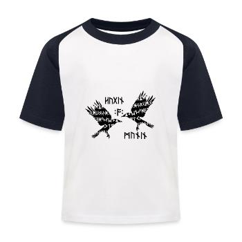 Hugin og Munin Rabe Odin Skandinavien - Baseball T-shirt til børn - hvid/marineblå - Foran