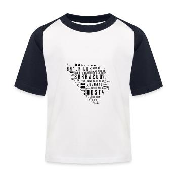 Bosnia City's Map - Kids' Baseball T-Shirt - white/navy - Front