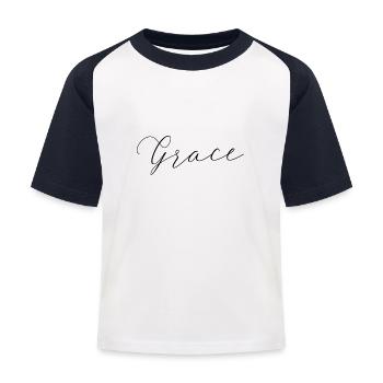 only Grace. - Kids' Baseball T-Shirt - white/navy - Front
