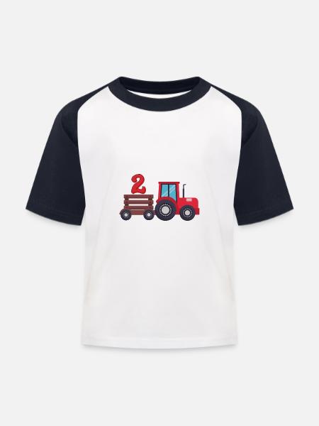 2nd birthday - Kids' Baseball T-Shirt - white/navy