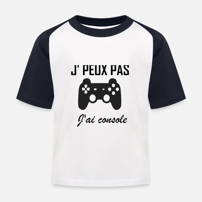 Je peux pas j ai console - T-shirt baseball Enfant - blanc/marine
