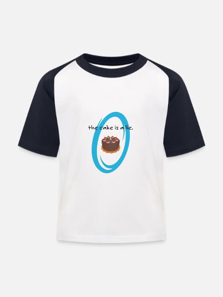 The cake is a lie - Kids' Baseball T-Shirt - white/navy