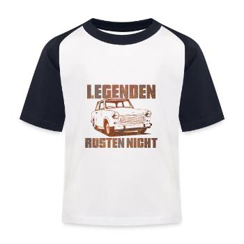 Trabi Trabbi  Pappe DDR Auto - Kinder Baseball T-Shirt - Weiß/Navy - Vorne