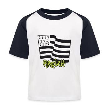 logo Vert - T-shirt baseball Enfant - blanc/marine - Devant