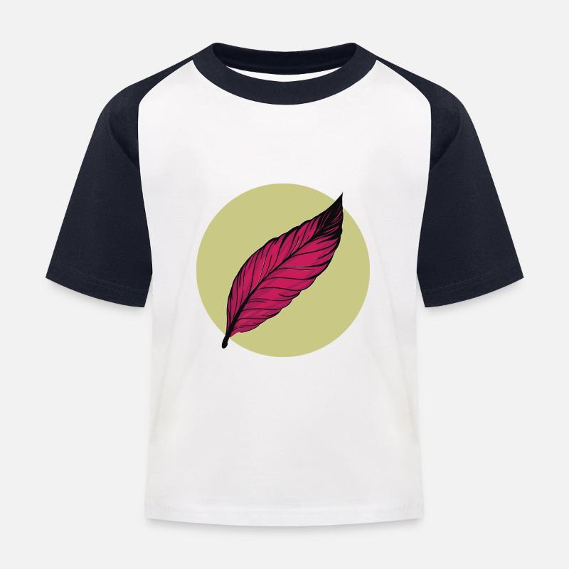 Minimal Feather Summer Couleurs à la mode - T-shirt baseball Enfant - blanc/marine