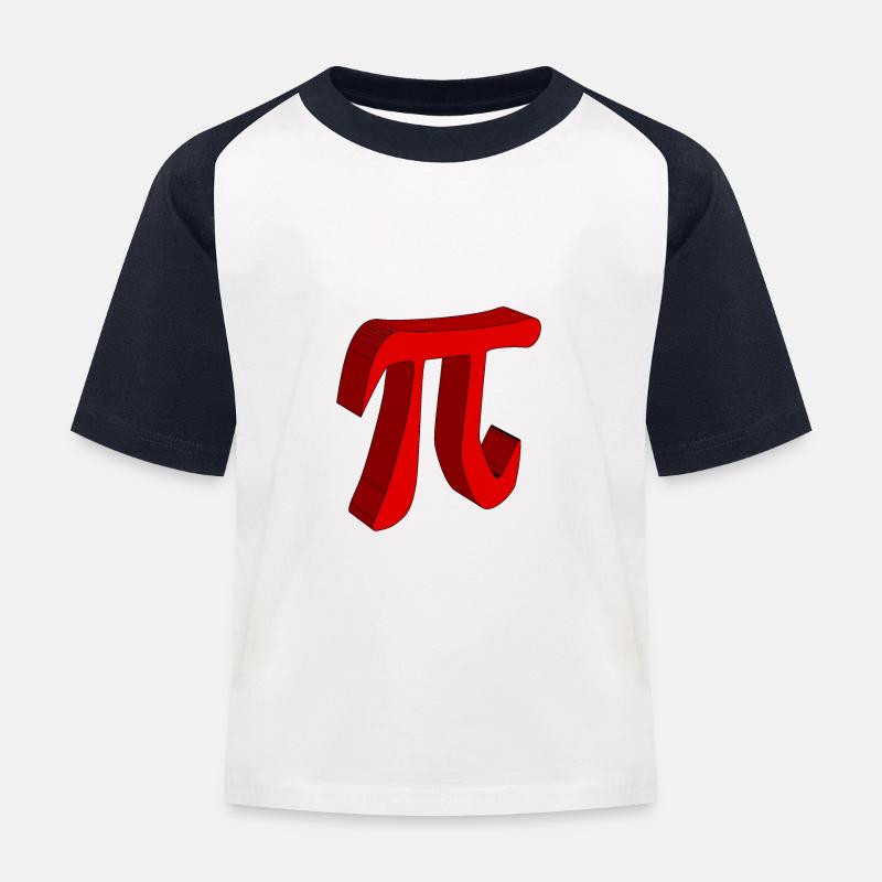 Pi die Konstante in 3D - Kinder Baseball T-Shirt - Weiß/Navy