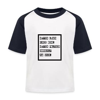 Politiker - Kinder Baseball T-Shirt - Weiß/Navy - Vorne