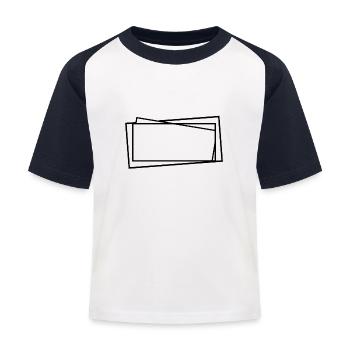 Lignes carrées noires Contours Cadres - T-shirt baseball Enfant - blanc/marine - Devant