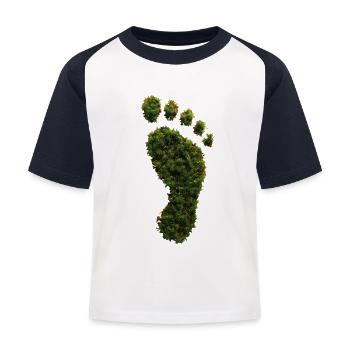 Empreinte écologique - T-shirt baseball Enfant - blanc/marine - Devant