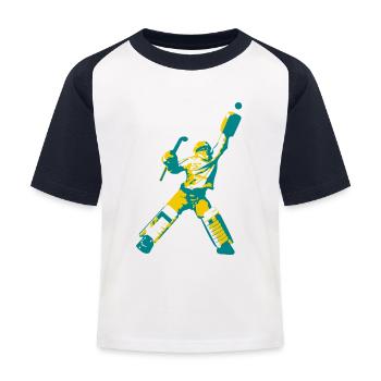 Hockey Torwart - Kinder Baseball T-Shirt - Weiß/Navy - Vorne