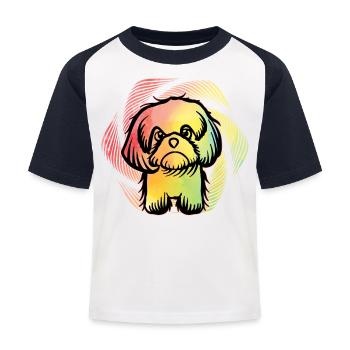 Shih Tzu - T-shirt baseball Enfant - blanc/marine - Devant