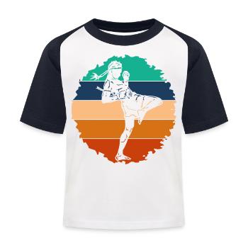 Muay Thai - Kids' Baseball T-Shirt - white/navy - Front