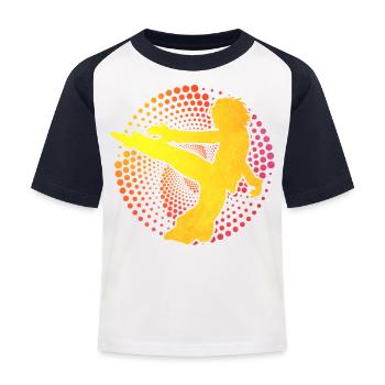 Capoeira - Kinder Baseball T-Shirt - Weiß/Navy - Vorne