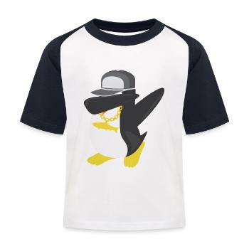 Hip Hop Funny tamponnant Penguin cadeau - T-shirt baseball Enfant - blanc/marine - Devant
