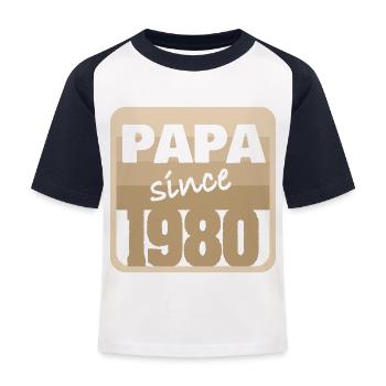 Année 1980 - T-shirt baseball Enfant - blanc/marine - Devant