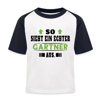 Gärtner Gartenbau Landschaftsbau Hobbygärtner - Kinder Baseball T-Shirt - Weiß/Navy - Vorne