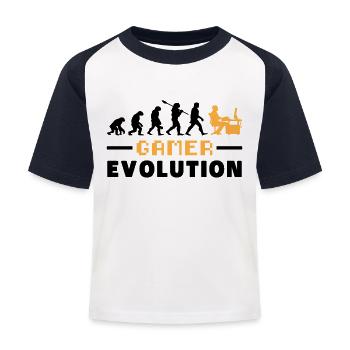 Gamer Evolution Vintage Cadeau - T-shirt baseball Enfant - blanc/marine - Devant