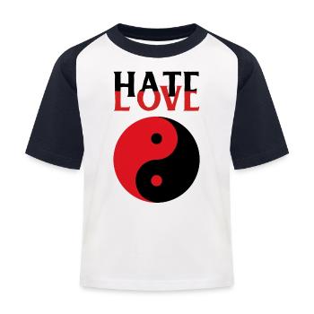 Yin Yang Amour Haine - T-shirt baseball Enfant - blanc/marine - Devant