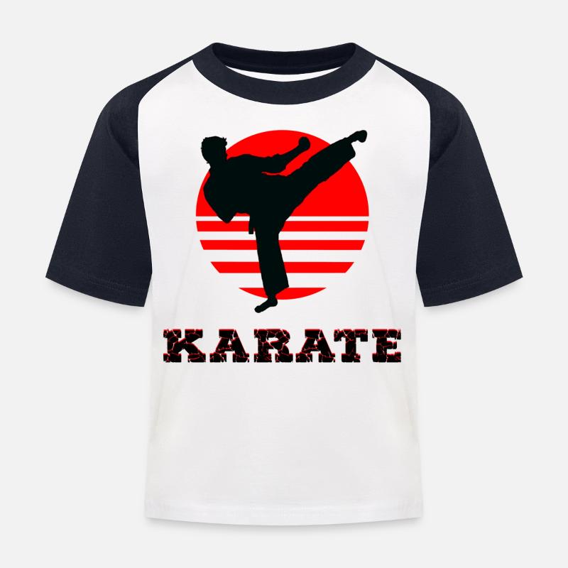Karate - Kinder Baseball T-Shirt - Weiß/Navy