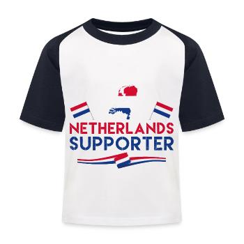 fan de Netherland supporter. Supporter de pays-bas - T-shirt baseball Enfant - blanc/marine - Devant