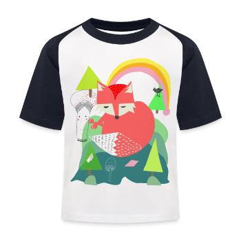 Bleib wie du bist - Kinder Baseball T-Shirt - Weiß/Navy - Vorne
