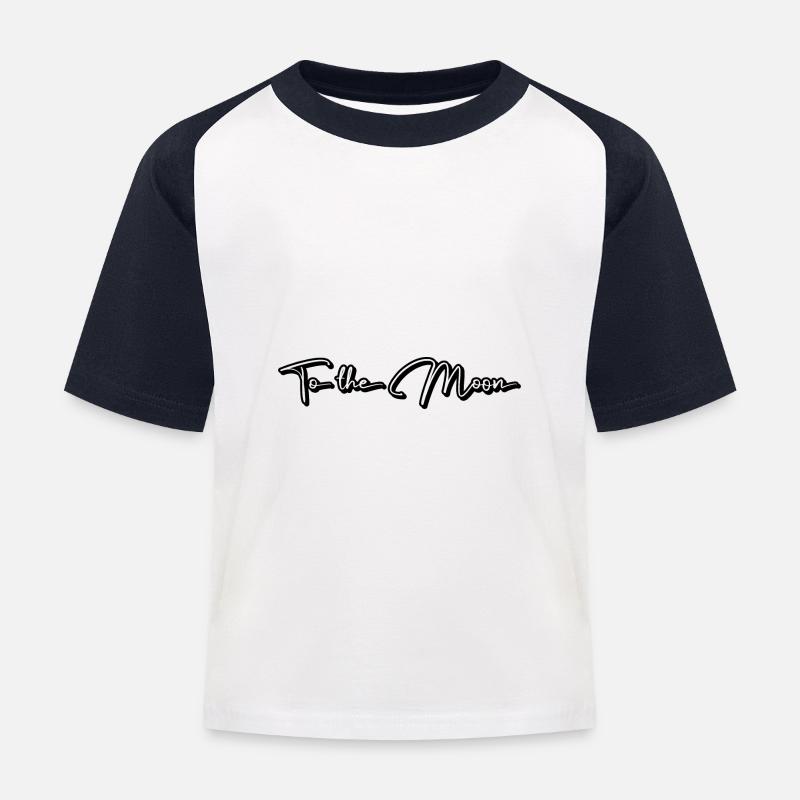 To the moon - Kinder Baseball T-Shirt - Weiß/Navy