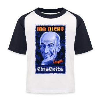 ma biche l'orangerie cinéculte louis de funes - T-shirt baseball Enfant - blanc/marine - Devant