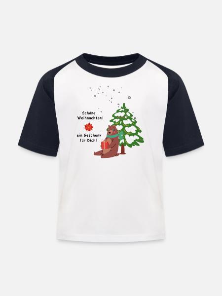Schöne Weihnachten - Kinder Baseball T-Shirt - Weiß/Navy
