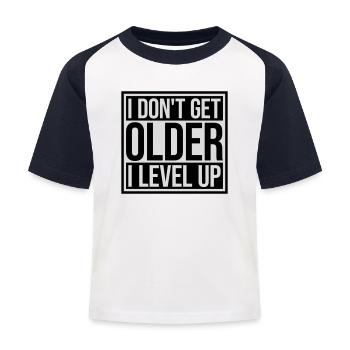get older level up - Kids' Baseball T-Shirt - white/navy - Front