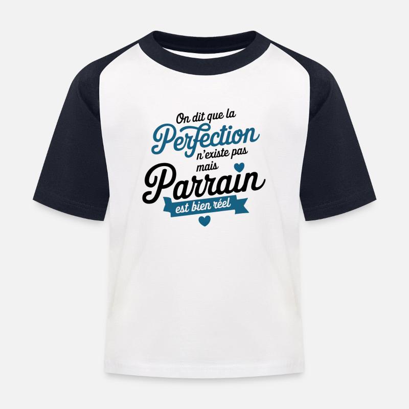 Der Pate ist echte Perfektion - Kinder Baseball T-Shirt - Weiß/Navy