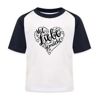 Baby - Kinder Baseball T-Shirt - Weiß/Navy - Vorne