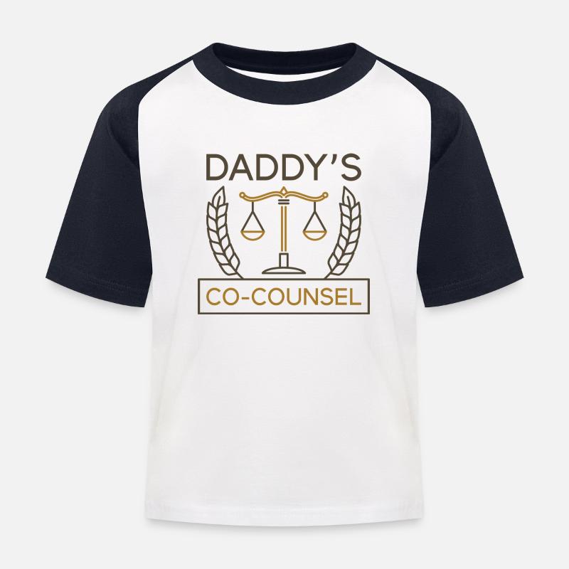 Papas Co-Counsel - Kinder Baseball T-Shirt - Weiß/Navy
