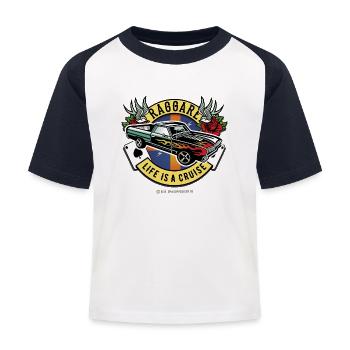 Raggare T Shirt Design Life Is A Cruise - Kids' Baseball T-Shirt - white/navy - Front