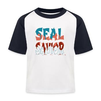Eumetopias jubatus Déclaration Bday Foka Mammifère - T-shirt baseball Enfant - blanc/marine - Devant