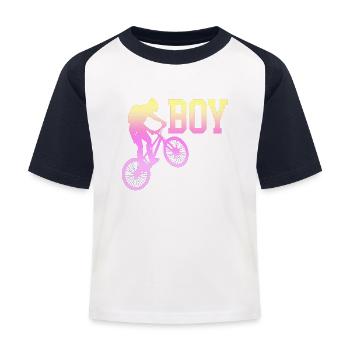 Fahrrad Fahrrad Fahrrad Lifestyle Gesunder Verkehr - Kinder Baseball T-Shirt - Weiß/Navy - Vorne