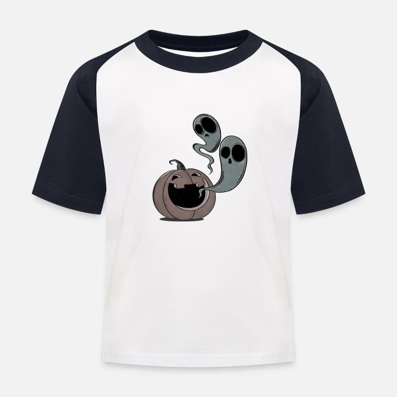Cursed pumpkin - Kids' Baseball T-Shirt - white/navy