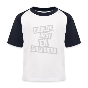worlds best ex girlfriend - Kinder Baseball T-Shirt - Weiß/Navy - Vorne