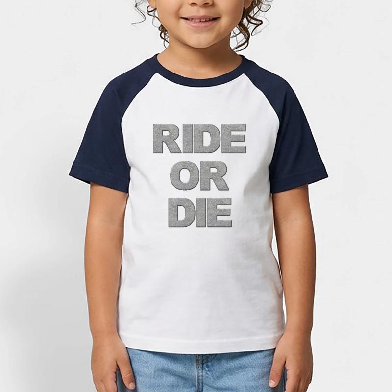 Reiten oder sterben Kinder Baseball T-Shirt